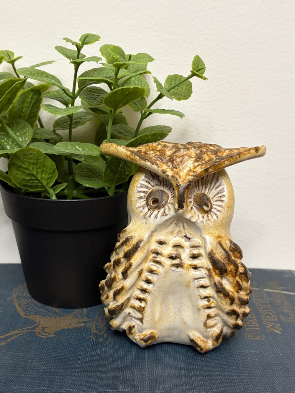 Derpy Owl Pottery Figurine 4 1/4” - VTG Home Art Accent - Red Clay - Signed 1985